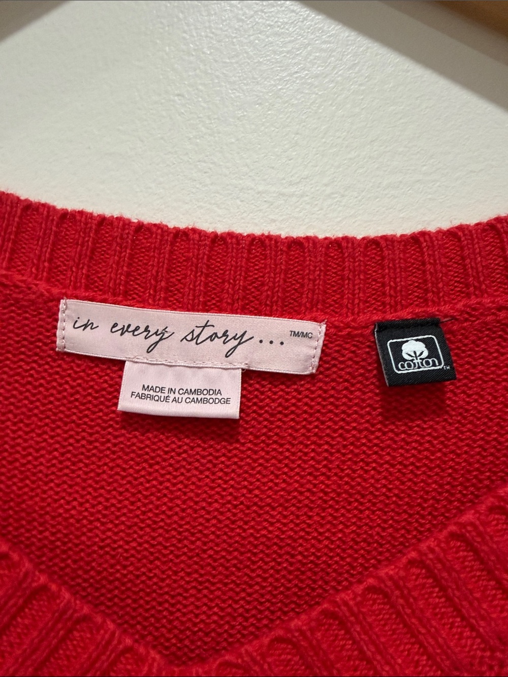 In Every Story Cherry Red V-Neck Sweater with Knit Hem - Picture 2 of 11